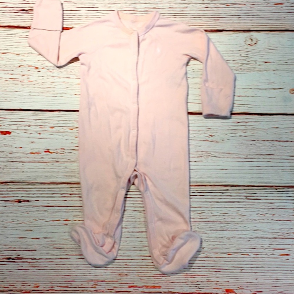 Ralph Lauren Pink Footie PJs Snaps 9-Month